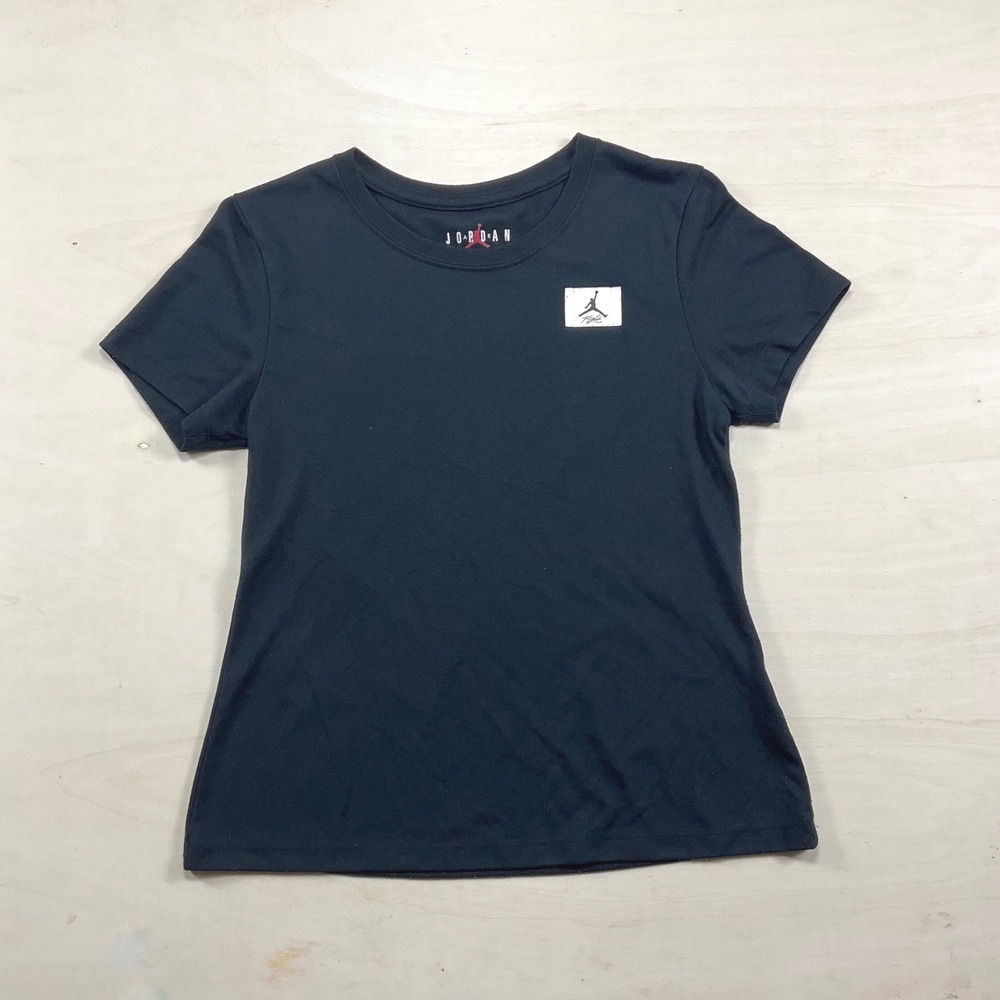 Jordan Flight Slim Fit T-Shirt Black Short Sleeve Jumpman Logo Women Small